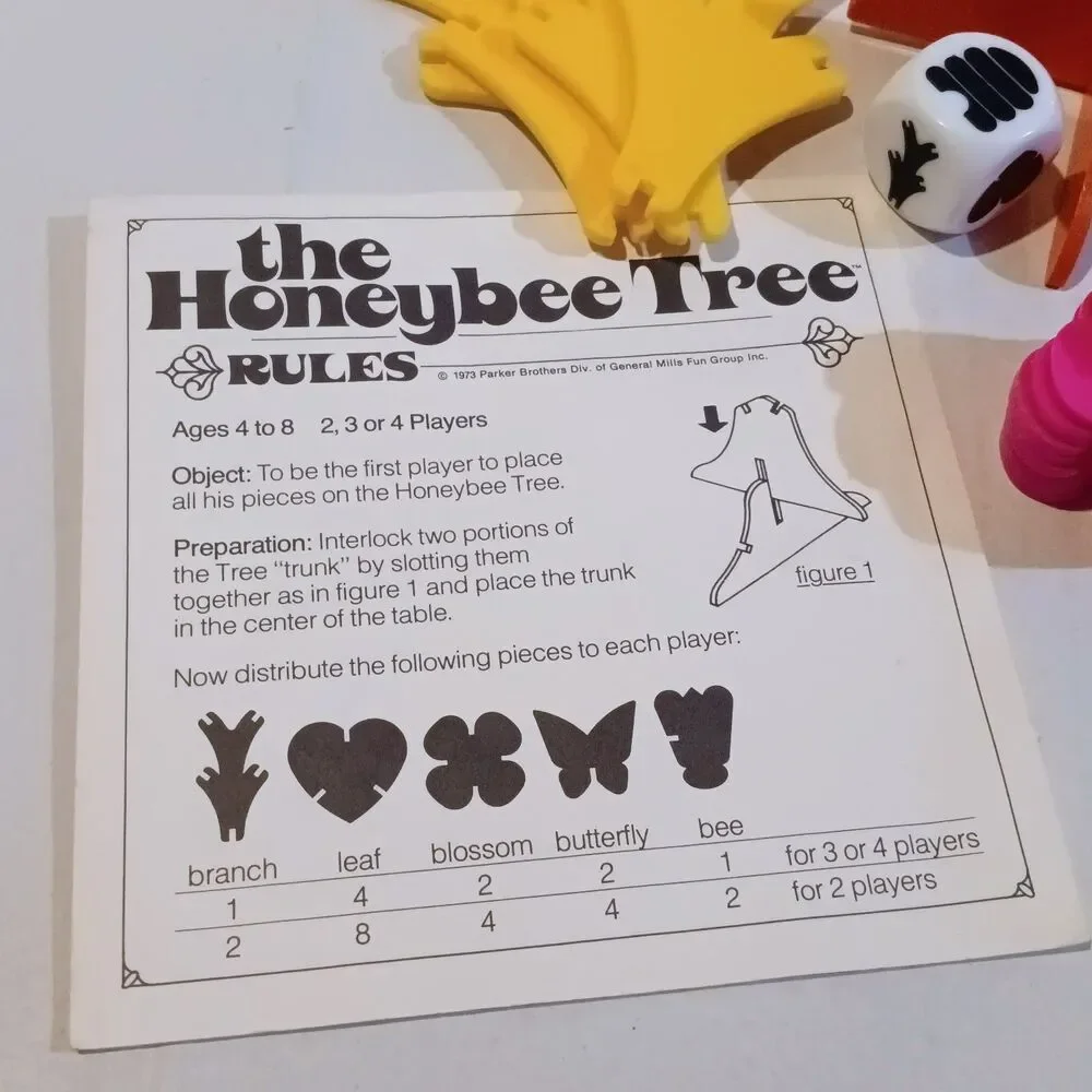 Vintage Parker Brothers The Honeybee Tree Building Game-1973-2 to 4 Players
